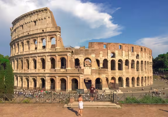 Colosseum exterior seen from the Palatine Hill side