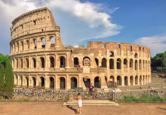 Colosseum exterior seen from the Palatine Hill side